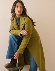 Chartreuse Yün Karışımlı Kaban