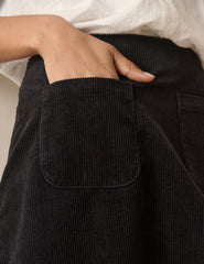 Siyah Fitilli Kadife Patch Cepli Mini Etek