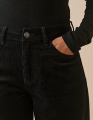 Siyah Fitilli Kadife Putney Balon Paça Jean Pantolon