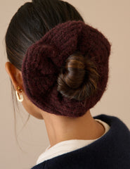 Bordo Oversize Fitilli Saç Tokası