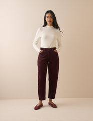 Bordo Fitilli Kadife Balon Putney Jean