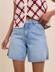 Açık Mavi Bermuda Denim Şort