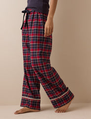 Kırmızı Ekoseli Yumuşak Dokulu Pijama Bottoms