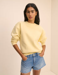 Limon Desenli Sarı Rahat Kesim Sweatshirt