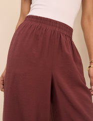Bordo Rahat Geniş Paça Pantolon