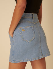 Mavi Denim Western Tarzı Mini Etek