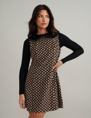 Siyah Desenli Maple Jile Mini Boy Elbise