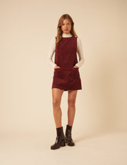Bordo Fitilli Kadife Chiara Jile Mini Boy Elbise