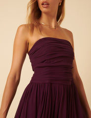 Mor Straplez Felicity Midi Boy Elbise