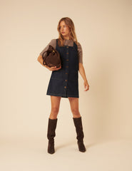 Koyu Mavi Denim Danni Jile Mini Boy Elbise