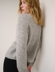 Gri Oversize Fular Kazak