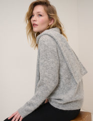 Gri Oversize Fular Kazak