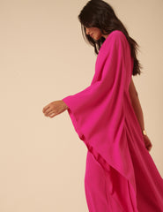 Belverosa X Lisou Pembe Krep Tek Omuzlu Jay Drapeli Tulum