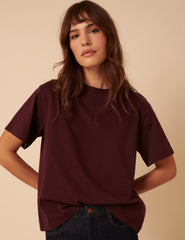 Bordo Bol Kesim Fit Tişört