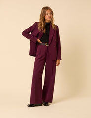 Bordo Çift Düğmeli Alicia Blazer Ceket