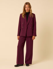 Bordo Çift Düğmeli Alicia Blazer Ceket