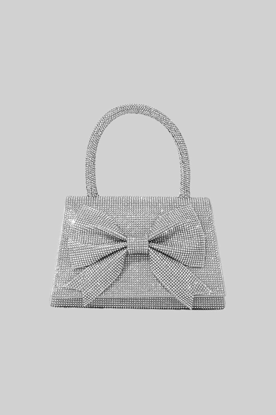 Işıltılı Süslemeler Detaylı Taşlı Clutch Çanta - Gümüş