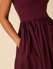 Bordo Colorado Midi Boy Elbise