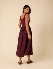 Bordo Colorado Midi Boy Elbise