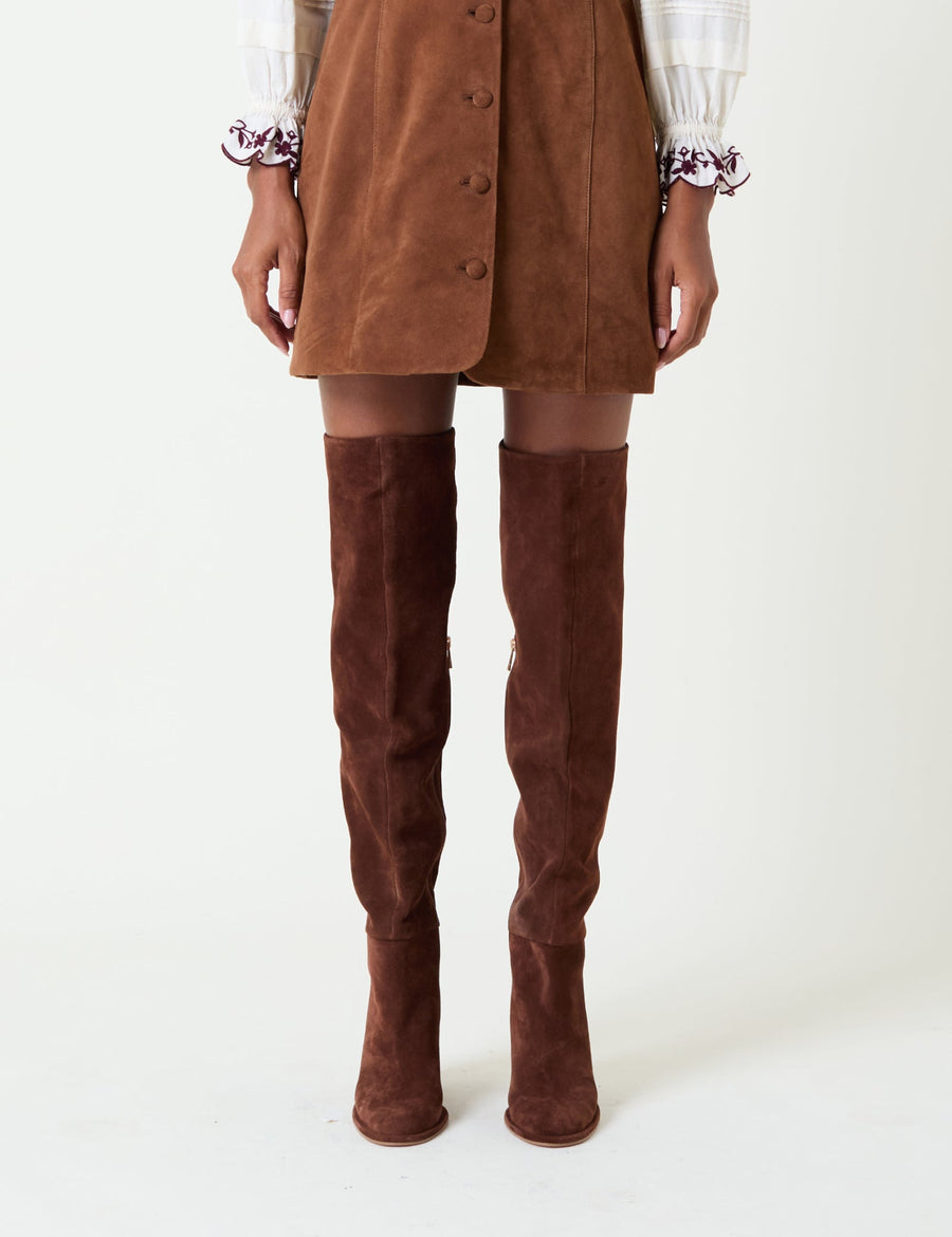 Taba Süet Thigh Yüksek Çizme
