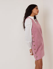Pembe Fitilli Kadife Austin Jile Mini Boy Elbise