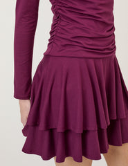 Bordo Kat Kat Yuki Esnek Jarse Mini Boy Elbise
