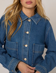 Mavi Bol Kesim Denim Ceket