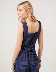 Koyu Mavi Denim Yelek