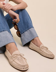 Fildişi Deri Loafer Ayakkabı
