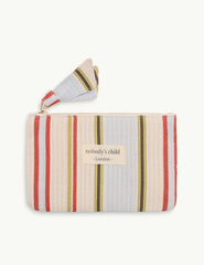 Krem Çizgili Coin Purse