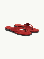 Kırmızı Süet Flip Flops