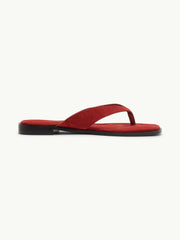 Kırmızı Süet Flip Flops