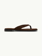 Kahverengi Süet Flip Flops