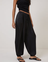 Siyah Balon Cuffed Pantolon