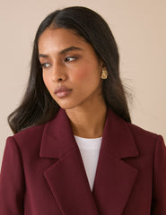 Bordo Çift Düğmeli Alicia Blazer Ceket