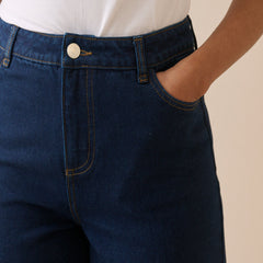 Koyu Mavi Denim Putney Balon Paça Jean Pantolon