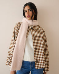 Blush Pembe Yumuşak Dokulu Yün Rich Fular