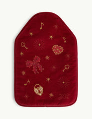 Kırmızı Gökyüzü Desenli İşlemeli Hot Water Bottle