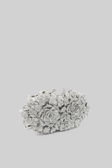 Kristal Süsleme Clutch Çanta - Gümüş