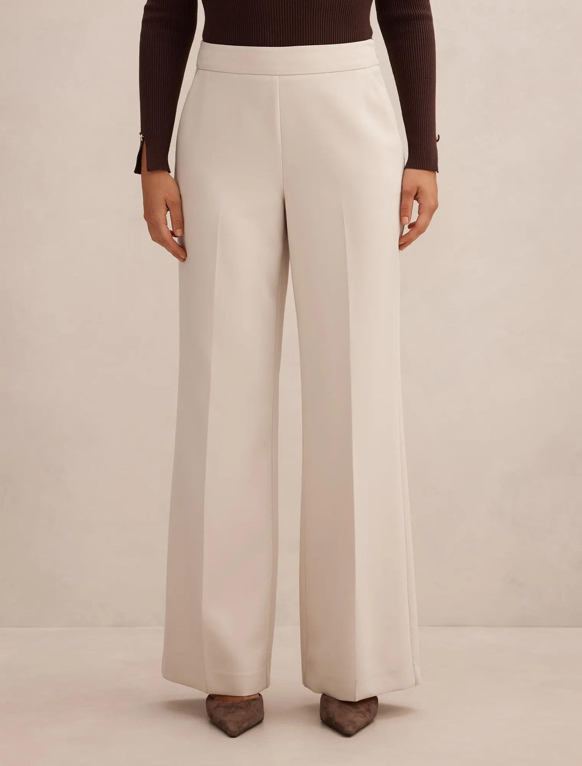 Marissa Geniş Paça Pantolon Krem