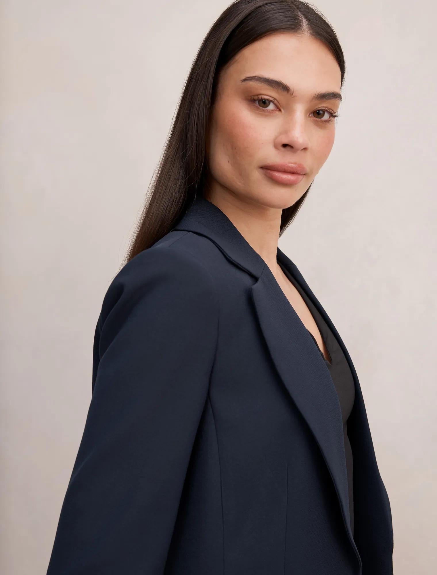 Dylan Bol Kesim Blazer Ceket Lacivert