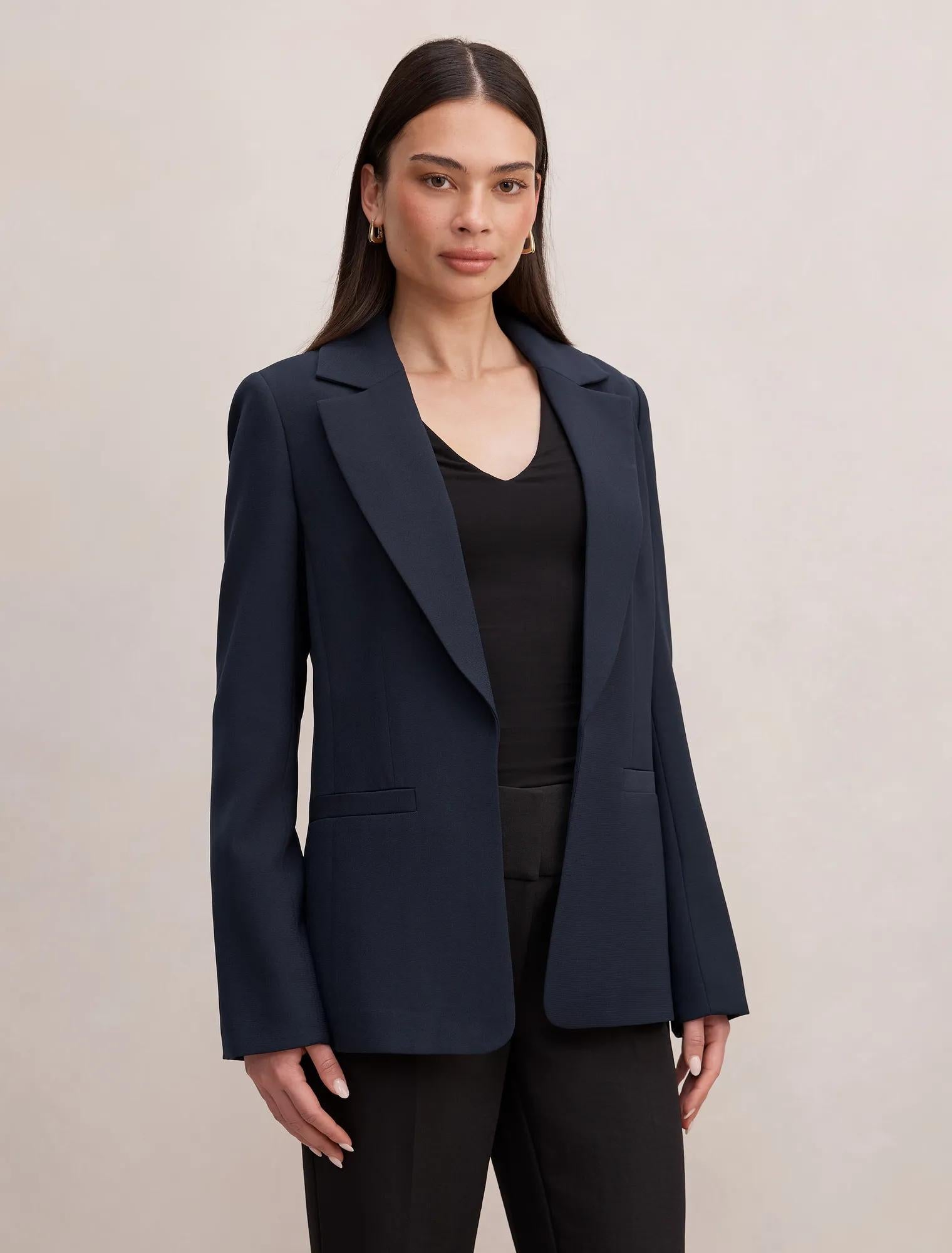 Dylan Bol Kesim Blazer Ceket Lacivert