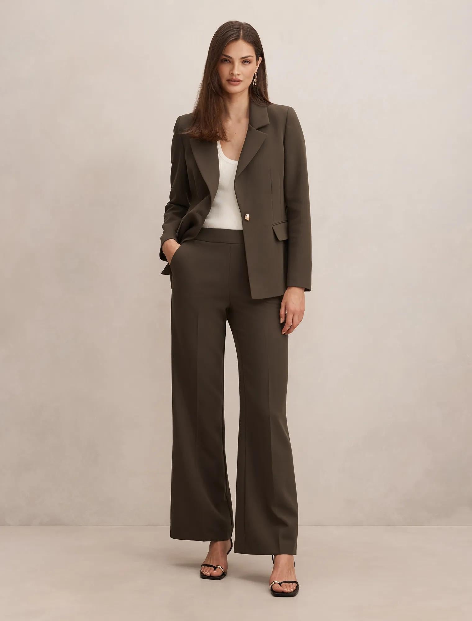Victoria Tek Düğmeli Blazer Ceket Zeytin Yeşili