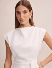 Peony Önden Bağlamalı Mini Elbise Lily Beyaz