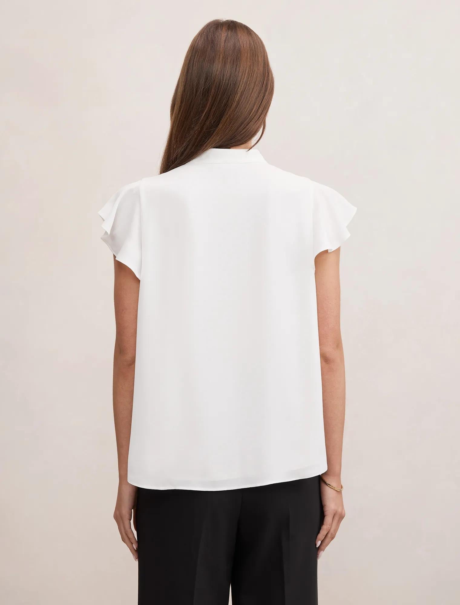 Jennie Kenar Detaylı Detail Bluz Kırık Beyaz