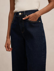Nicki Petite Orta Bel Düz Paça Jean Koyu İndigo