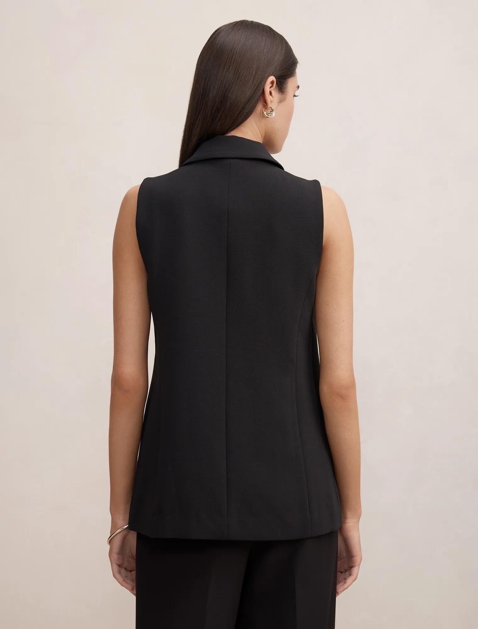 Dani DB Sleeveless Blazer Ceket Siyah