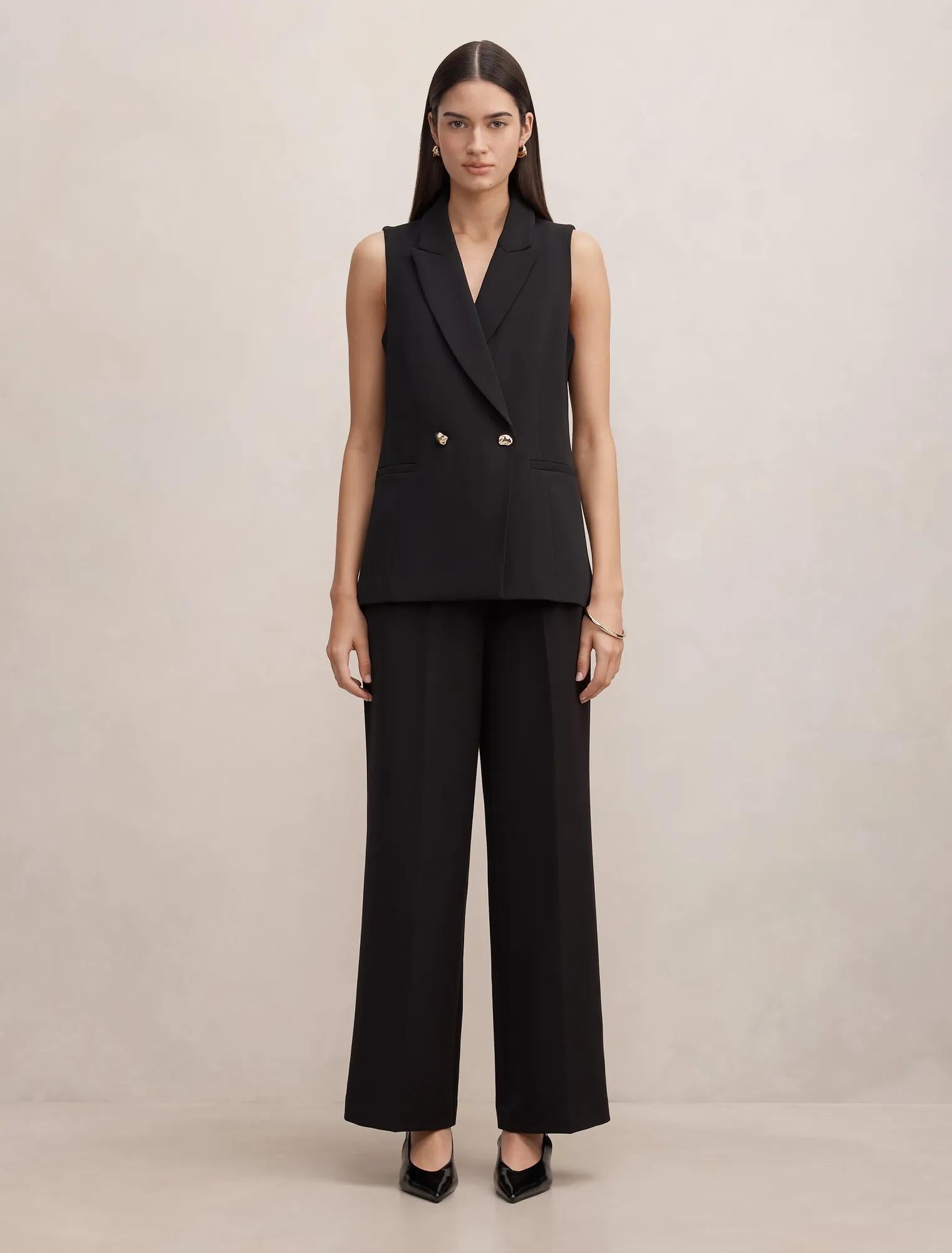 Dani DB Sleeveless Blazer Ceket Siyah