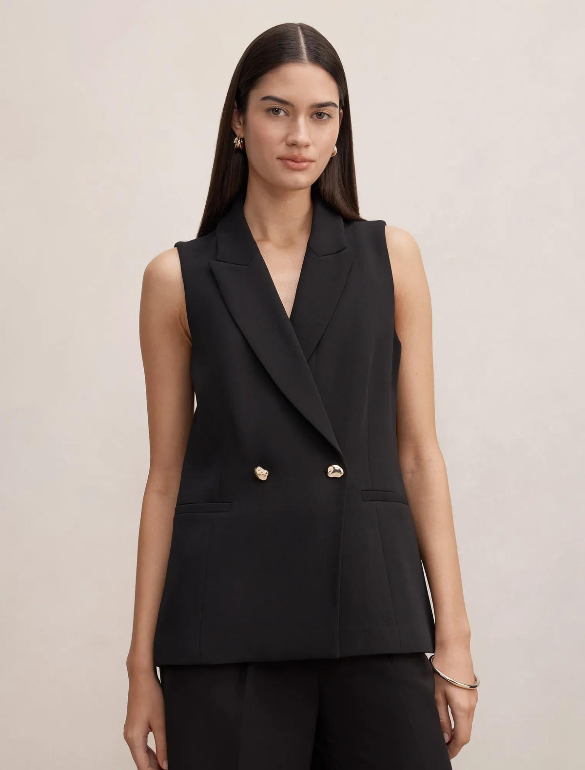 Dani DB Sleeveless Blazer Ceket Siyah