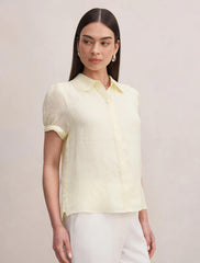 Posie Dantel Detail Bluz Limon Sarısı